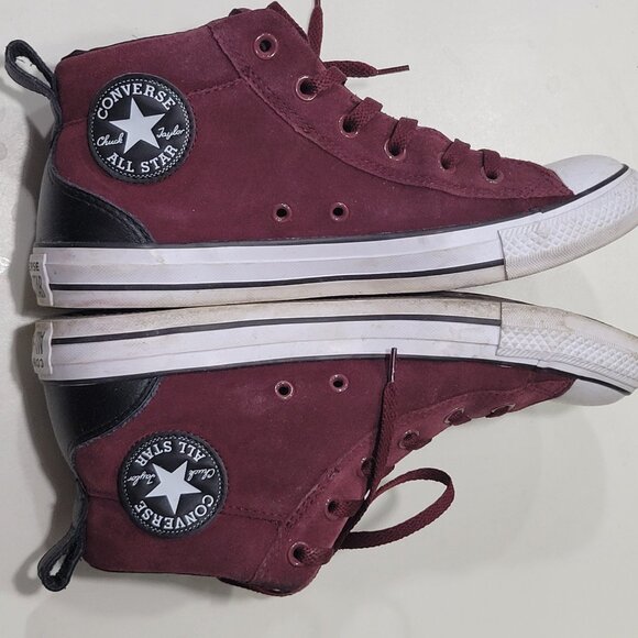 Converse Chuck Taylor All Star 161467c Mid Unisex Shoes Dark Burgundy-White - Picture 4 of 9